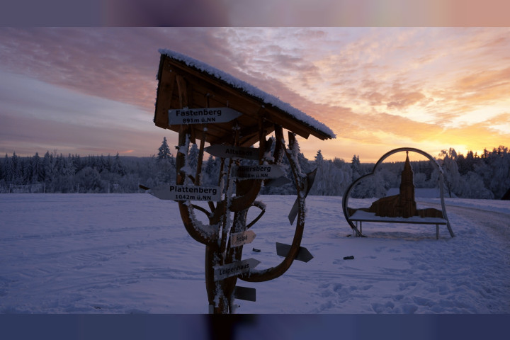 Abendrot im Winter